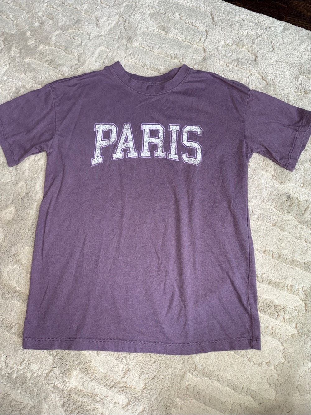 Cat & Jack Purple 'PARIS' Short Sleeve Tee 10/12